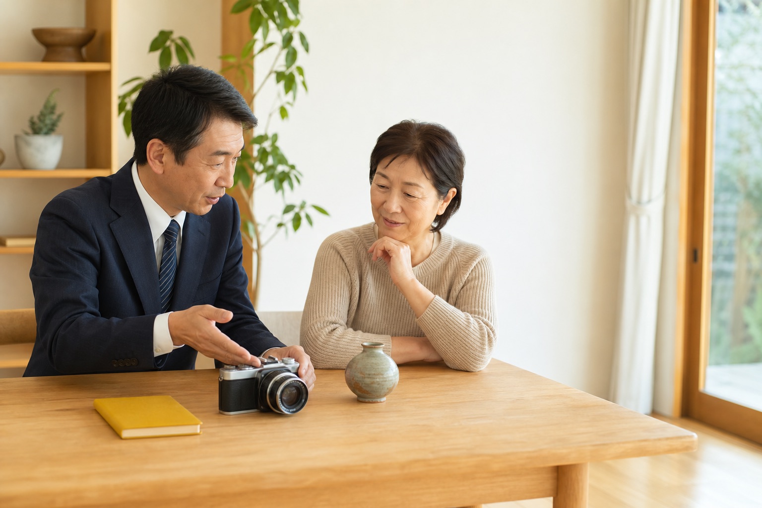 品物について説明する査定のイメージ